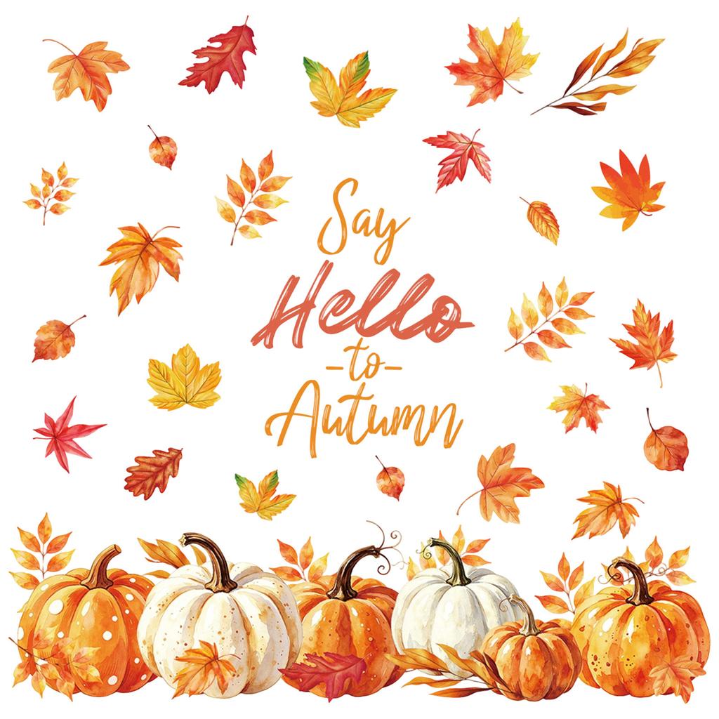 Thanksgiving Window Clings Static Cling Glass Stickers Removable Pumpkin Maple Leaf Party Holiday Decorations