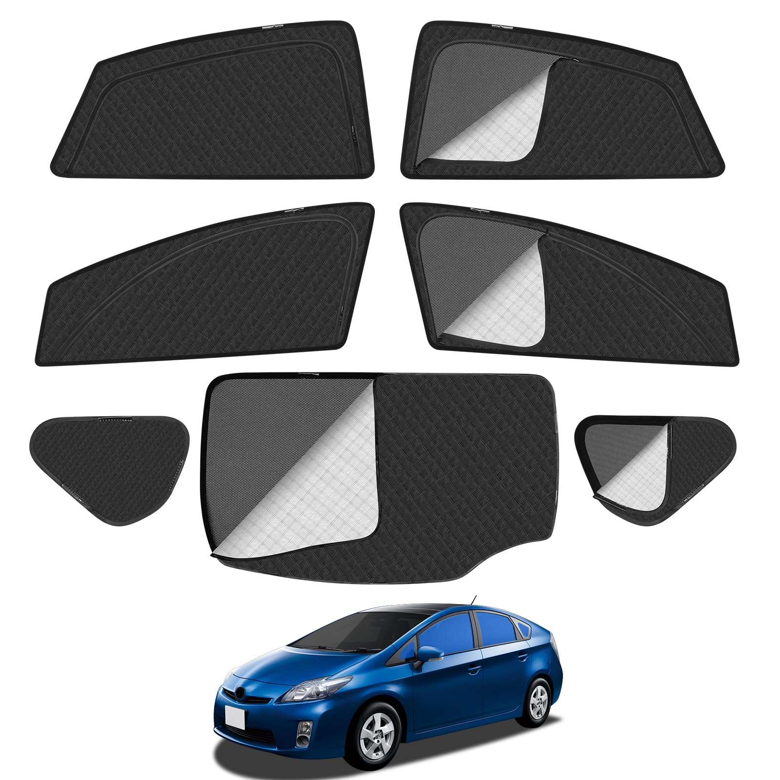 

Mesh Heat Sun and Ventilation for Prius 30 Series Fits all provides and offers magnetic side and back door Includes UV protection for 2-in-1 Curtains, чёрный