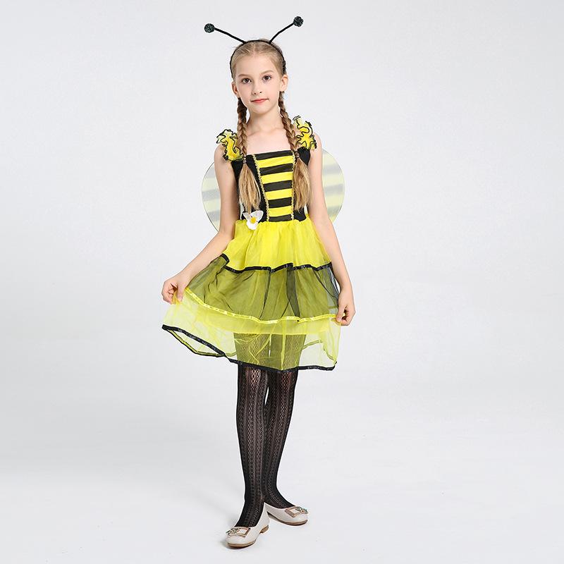 Girls Bee Fairy Costume - June 1st Role-playing Outfit for Kids XL (140cm)
