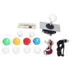 DIY Games Console Kit Single Electroplating Rocker LED Buttons Set for Arcade Games ConsoleSingle Set White
