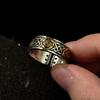 Retro Celtic Dara Knot & Spiral Pattern Adjustable Open Ring For Men Silver-plated Copper Punk Gothic Edgy  Accessories