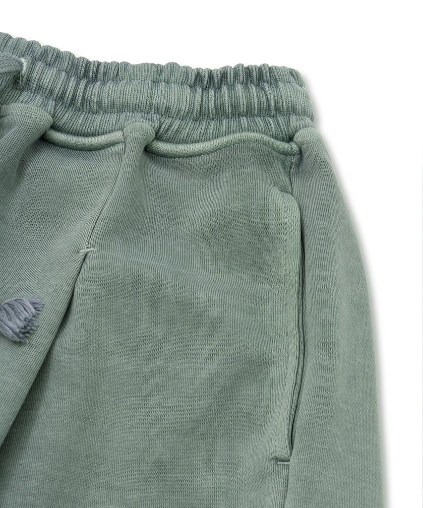 HOOVES Pigment-Dyed One-Pleat Sweatpants [Khaki]