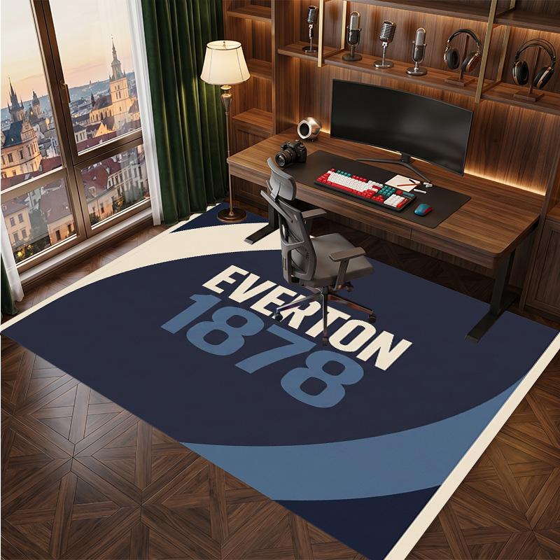 Tappeto in Velluto di Cristallo con Stampa Calcio Everton, Comodo Assorbente d'Acqua Antiscivolo Tappeto per Pavimenti Interni