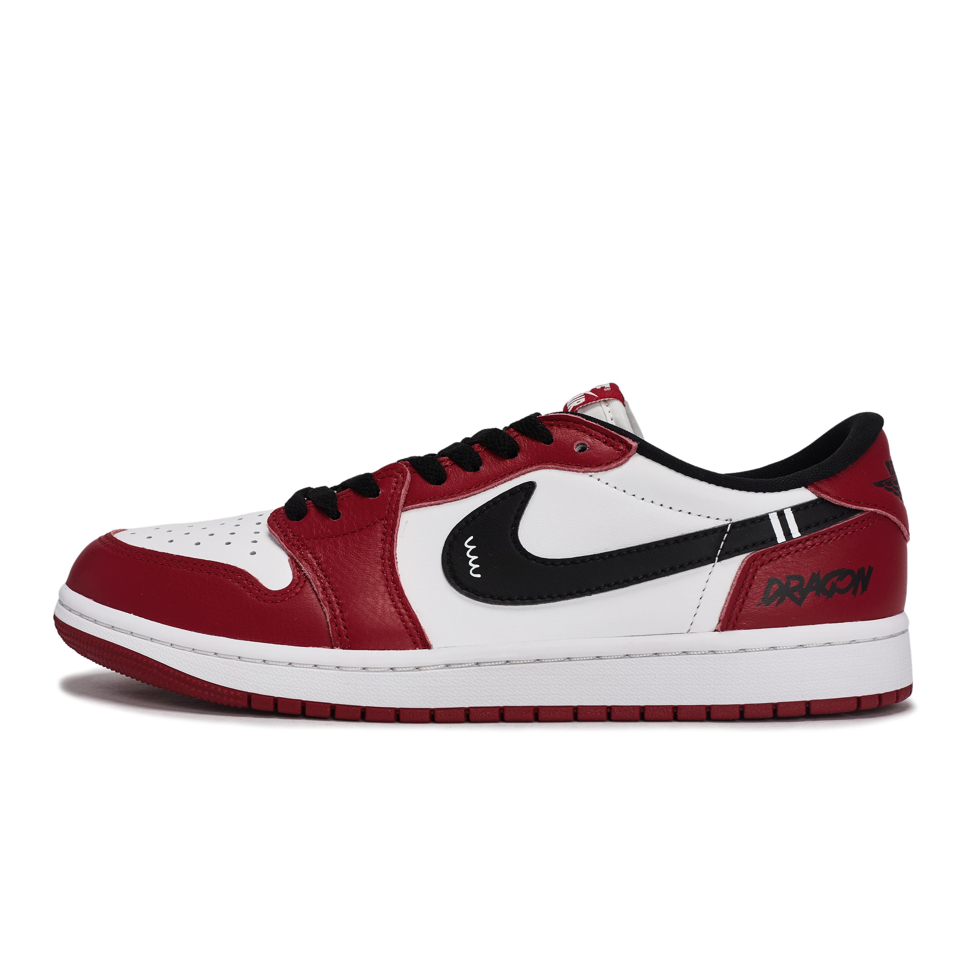 

Jordan Air Jordan 1 811 Manufacturing, Chicago Red Low top Vintage Basketball Shoes Unisex Black White Red HQ6998-600(Team80-) 44.5