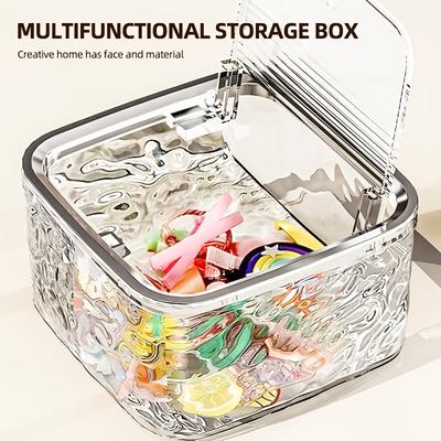 Boîte de rangement transparente en acrylique pour accessoires de cheveux, élastiques, bandeaux, cotons-tiges, etc. - Idéale pour la salle de bain.