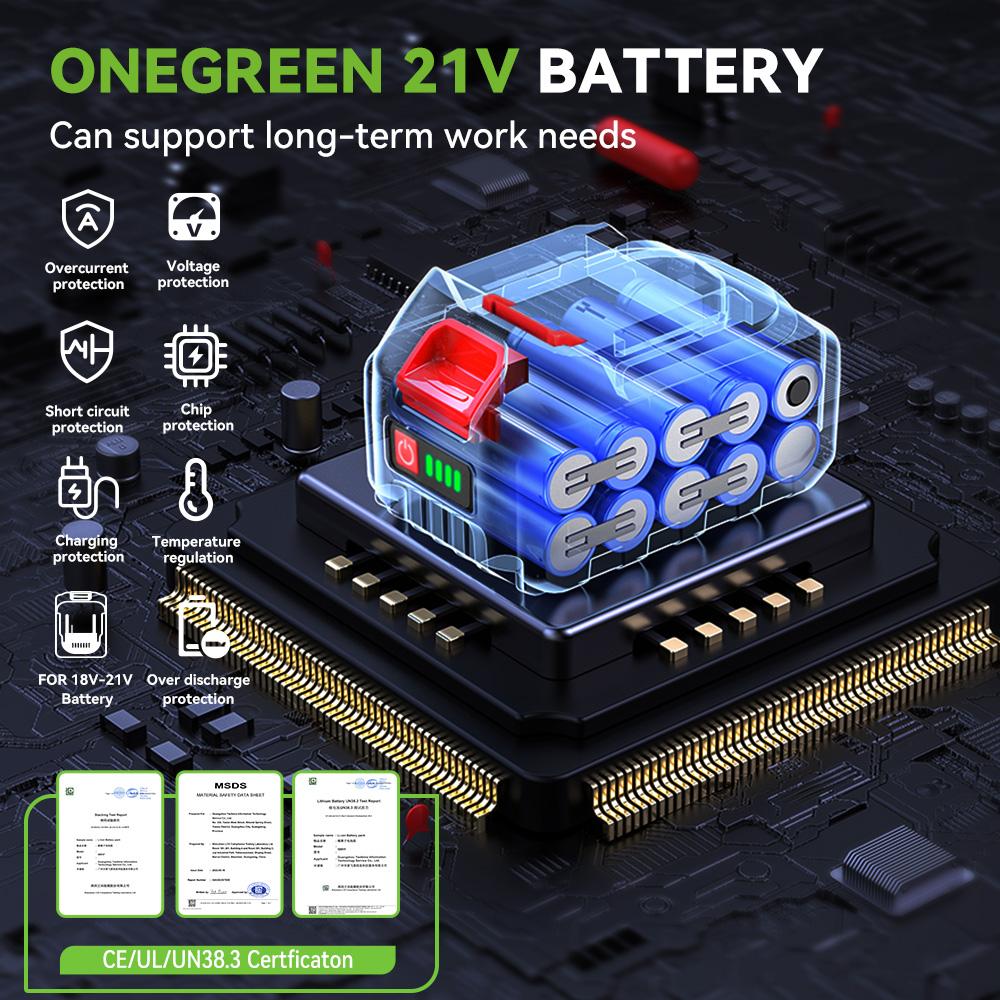 ONEGREEN 2000W Elektrische Heckenschere 180° Drehung Akku Landschaftsbau Heckenschneider Trimmer Gartengerät Für Makita Akku Stift