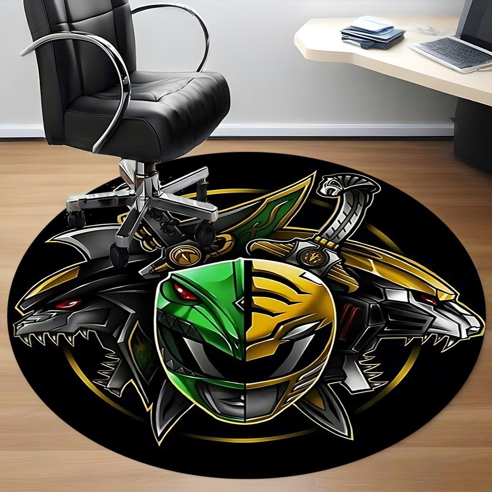 1PC Power Rangers Office Round Rug, Non-slip, Soft and Durable Office Rug for Interior Decoration, Perfect for Office Yy250915028