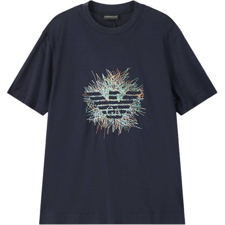 

Emporio Armani Ss26 Eagle Logo Embroidered Lyocell Cotton Short Sleeve T-Shirt Men tops EM005282-AF10017-UB118 XL
