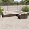 Vidaxl 10-Cz. Garden Furniture Set With Cushions, Brown Polyrattan