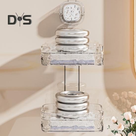 Săpunieră cu ventuză cu găuri de scurgere, puternică, portantă, ușor de instalat, montată pe perete, săpunieră de duș