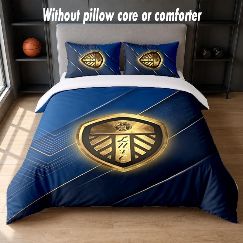 Set Biancheria da Letto Leeds United 1 Copripiumino + 2 Federe Morbido Traspirante Biancheria da Letto per la Casa
