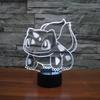 Bulbasaur 3d Touch Night Light 7colors Usb Rechargeable Home Decoration Office