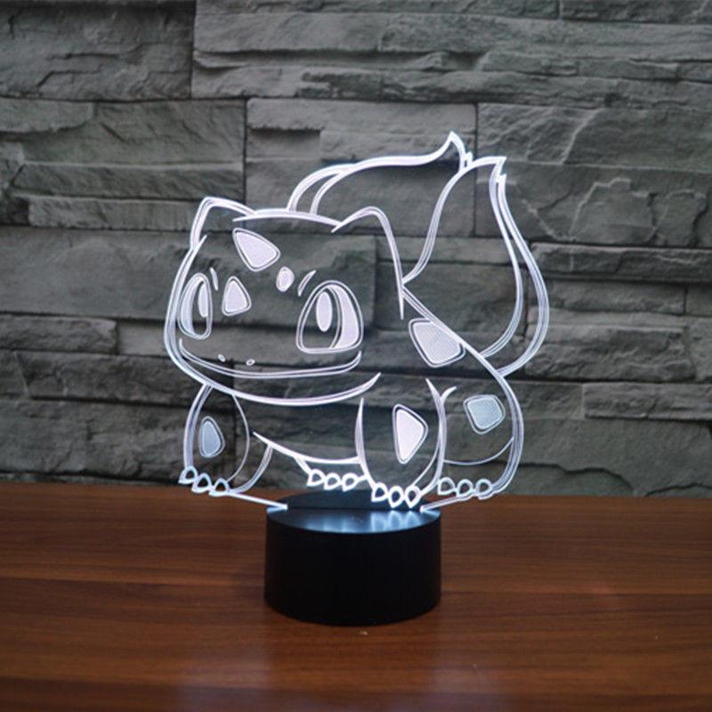 Bulbasaur 3d Touch Night Light 7colors Usb Rechargeable Home Decoration Office