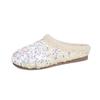 Sequin Baotou Slippers Autumn and Winter New Round Toe Deep Mouth Soft Sole Non-slip Wear-resistant Flat Shoes