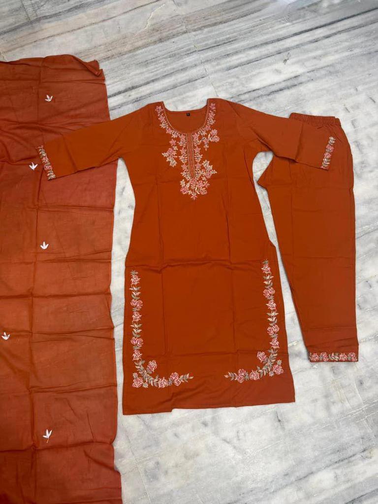 Designer-Baumwoll-Kurta-Hose-Dupatta-Set für Damen, indisches Bollywood-Top, Tunika, Kurti, Salwar-Anzug
