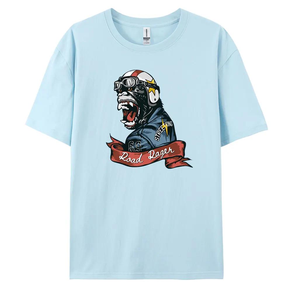 Orangutan Men's Casual Short-sleeved T-shirt with 100% Cotton Fashion print Tees oversize