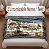 Music General Theme Soft Blanket Personalized Custom Name Text Print Warm Blanket Home Sofa Bedroom Decor