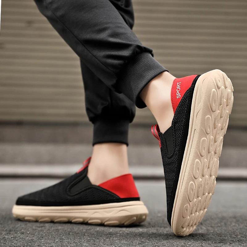 New Men'S Summer New Single Shoes Lightweight Breathable Sports Mesh Shoes Casual Wear Resistant Cloth Shoes