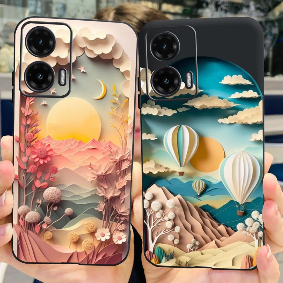 For Motorola Moto G35 G55 G85 Case Cute Painted Cover Matte Phone Case For Moto G85 G 35 G55 MotoG35 MotoG55 MotoG85 Soft Fundas