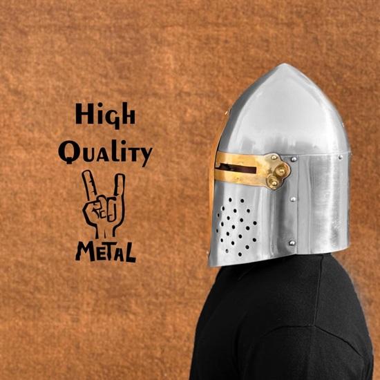 Authentic Templar Crusader Helmet 12th Century Medieval Great Helmet Replica for Cosplay,