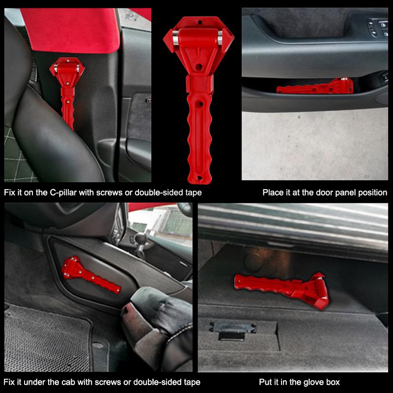 Bezpečnostní kladívko do auta Kladívko pro únik při požáru Multifunkční nouzové kladívko Rozbíječ oken automobilu Přenosné záchranné únikové nástroje
