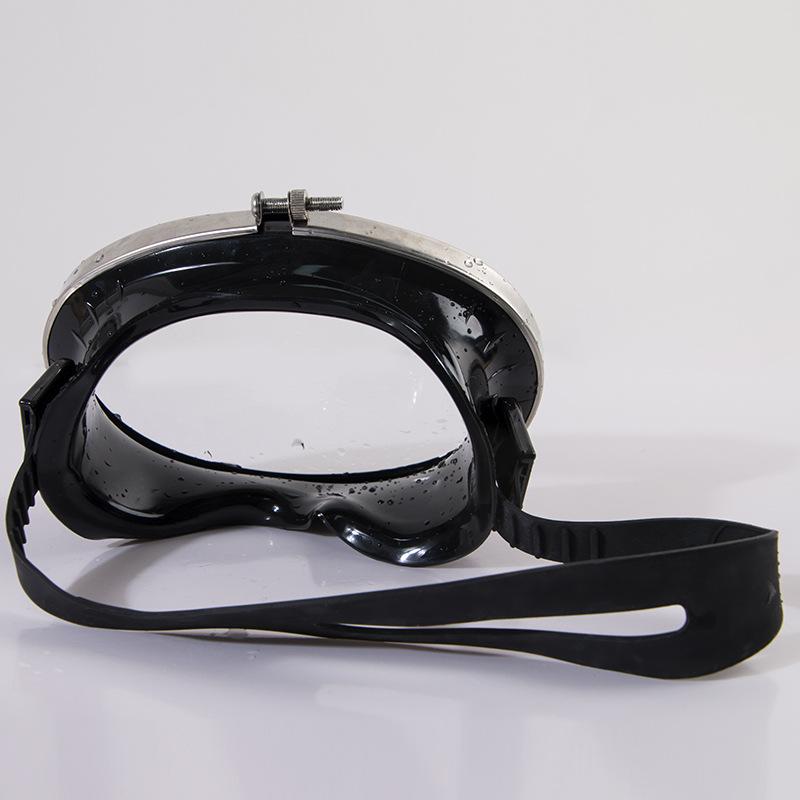 Oval Diving Mask Spearfishing Mask Classic Retro-Style Panoramic Wide View Goggles Tempered Glass Lens For Adults