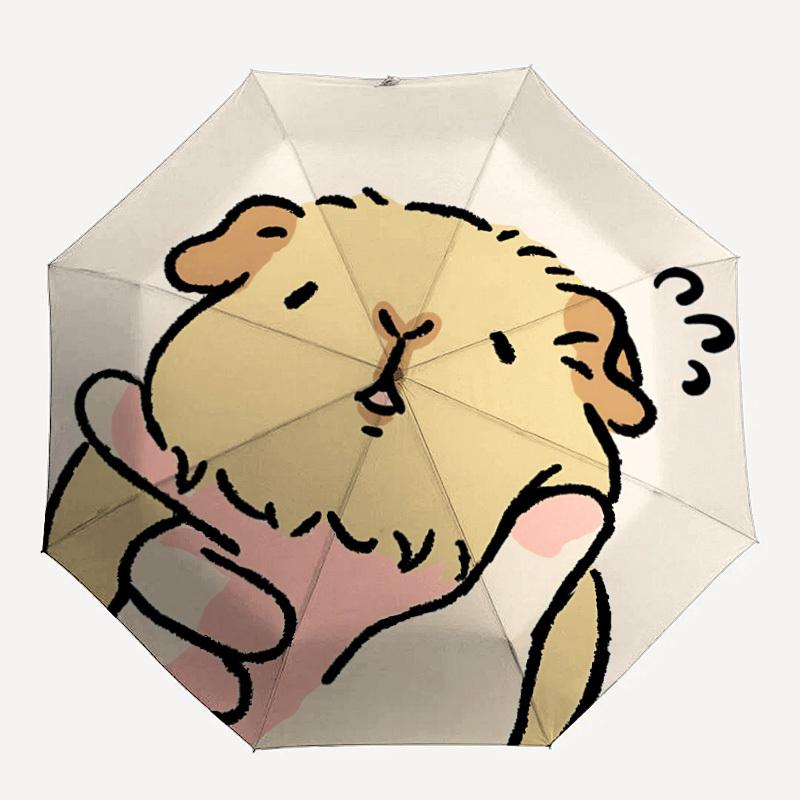 1pc Guinea Pig Automatic Opening/Closing Umbrella with Operation & Windproof Canopy - Folding Design, Holiday Gift yy260225111