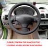 Car Accessories Perforated-Microfiber Leather Steering Wheel Cover Trim For Peugeot 206 1998 - 2005 206 SW 2003 2004 2005