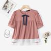 ZANZEA Women Casual Round Neck Summer Short Sleeve Lace Splice Blouse