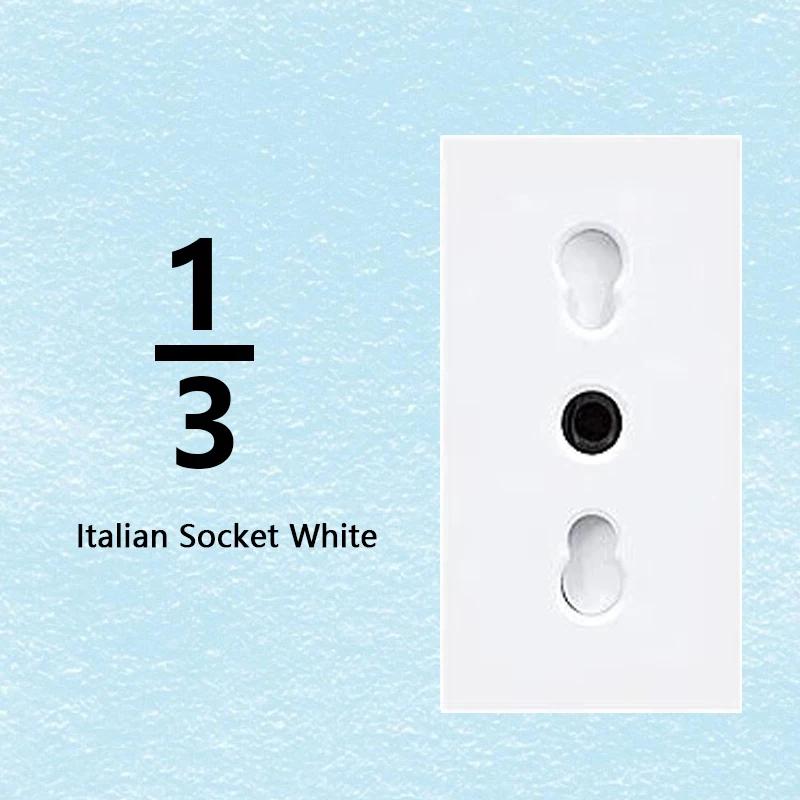 

Бразильський Італійський Чилійський Стандарт США ЄС Панель ПК Функція вільної комбінації USB Type C Ключ DIY Перемикач Розетка 118мм*75мм Білий