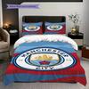 Manchester City Emblem Three-piece Set (1 * Duvet Cover + 2 * Pillowcase, Without Core) 2DFlat Duvet Cover and Pillowcase Christmas Birthday Gift
