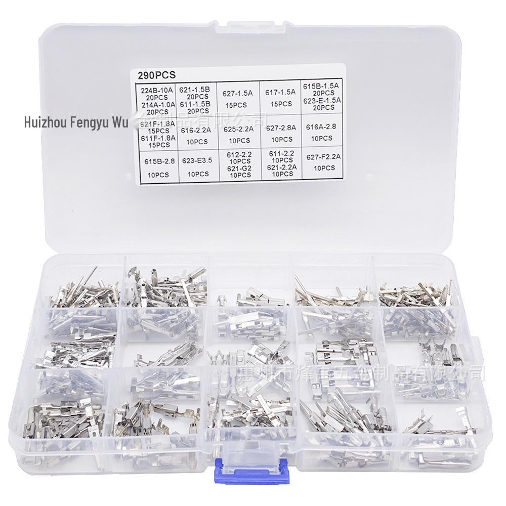 290-Piece Car Connector Kit: 1-3.5mm Male & Female Pin Accessories for Wire Harness Terminals
