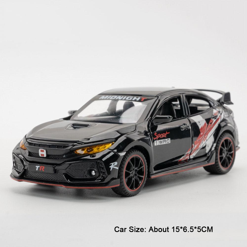 

1:32 Honda CIVIC TYPE-R Accord Toys Diecast Alloy Models Car 6 Doors Opened Sound Light Pull Back Cars Children s Holiday Gifts