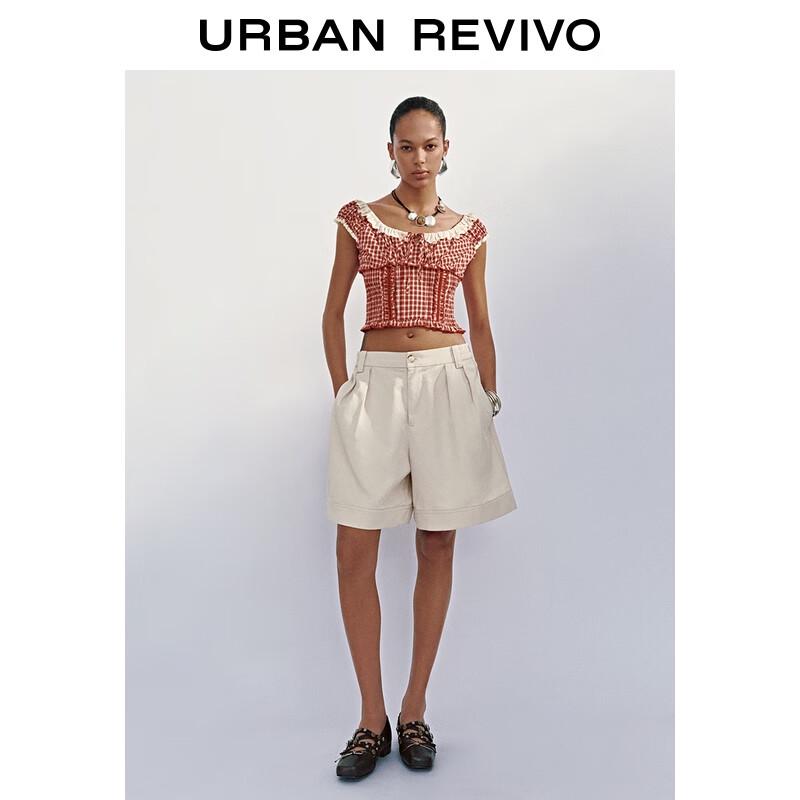 UR 2025 Autumn Women's Half Elastic Waist Shorts