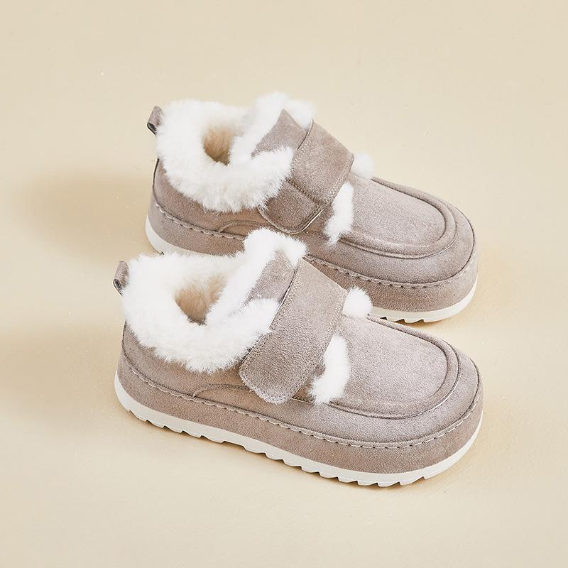 

Женские зимние теплые сноубутсы, пушистые из искусственной замши, обувь для ходьбы для женщин, повседневные, противоскользящие, удобные, короткие ботильоны для тренировок с подкладкой из искусственного меха 40 серый