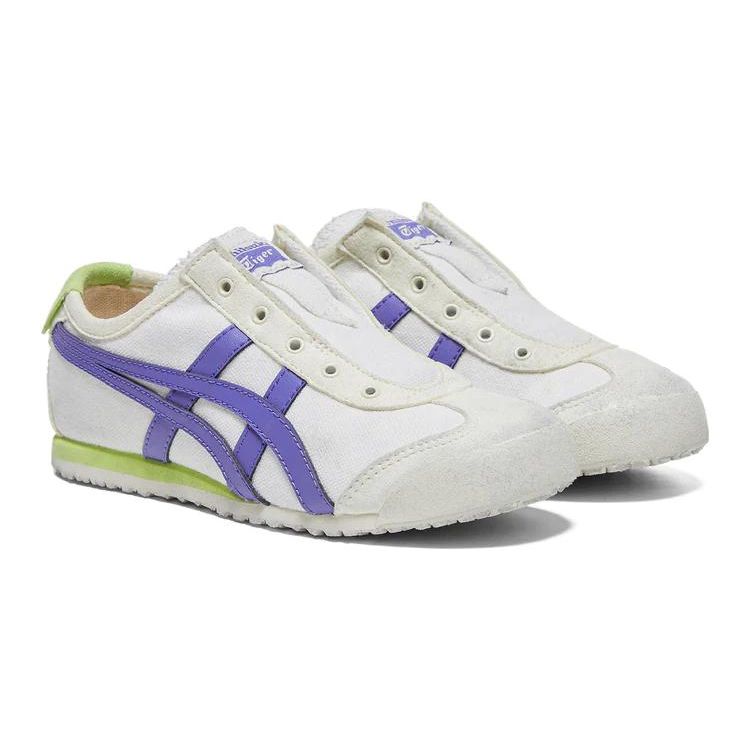 Onitsuka Tiger Mexico 66 Low Top Durable Casual Shoes Kids sneaker Beige Blue 1184A085-107