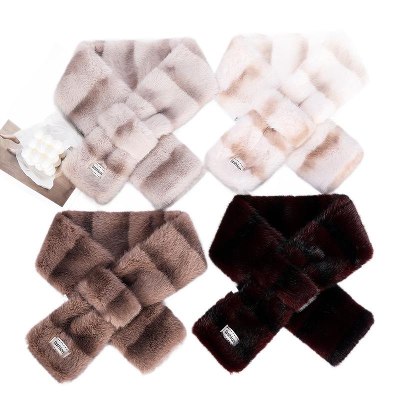 Luxusní plyšová šála v korejském stylu - Hřejivý zimní nákrčník pro ženy