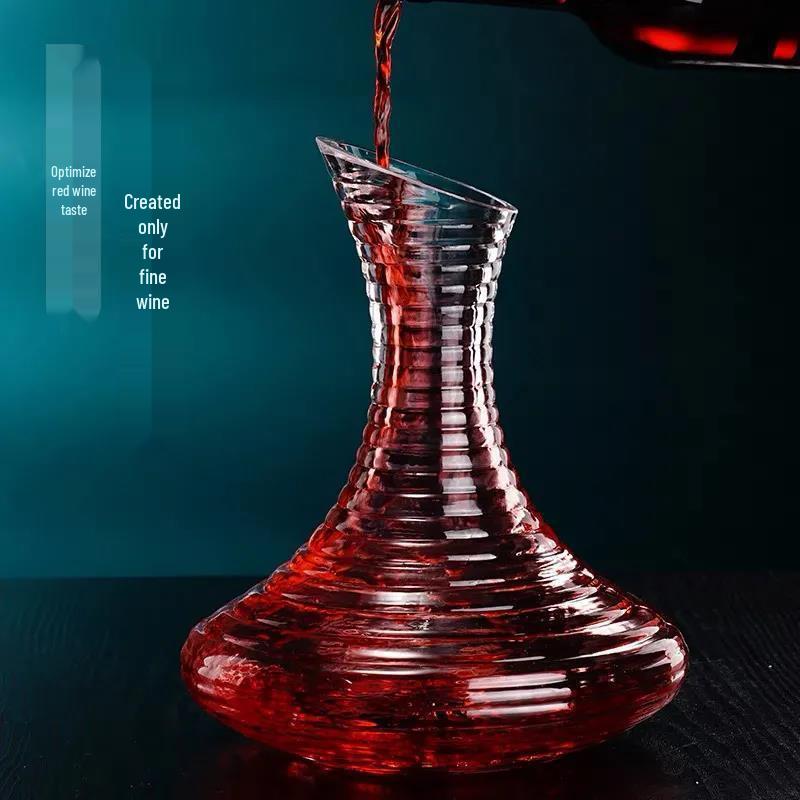 

Thickened Hammered Glass Wine Decanter Set with Quick Pour Pitcher - New Chinese Style