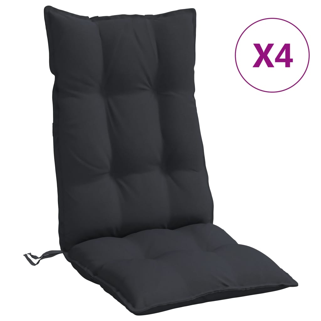 Hochlehner Seat Cushions 4 Pcs Black Oxford Fabric