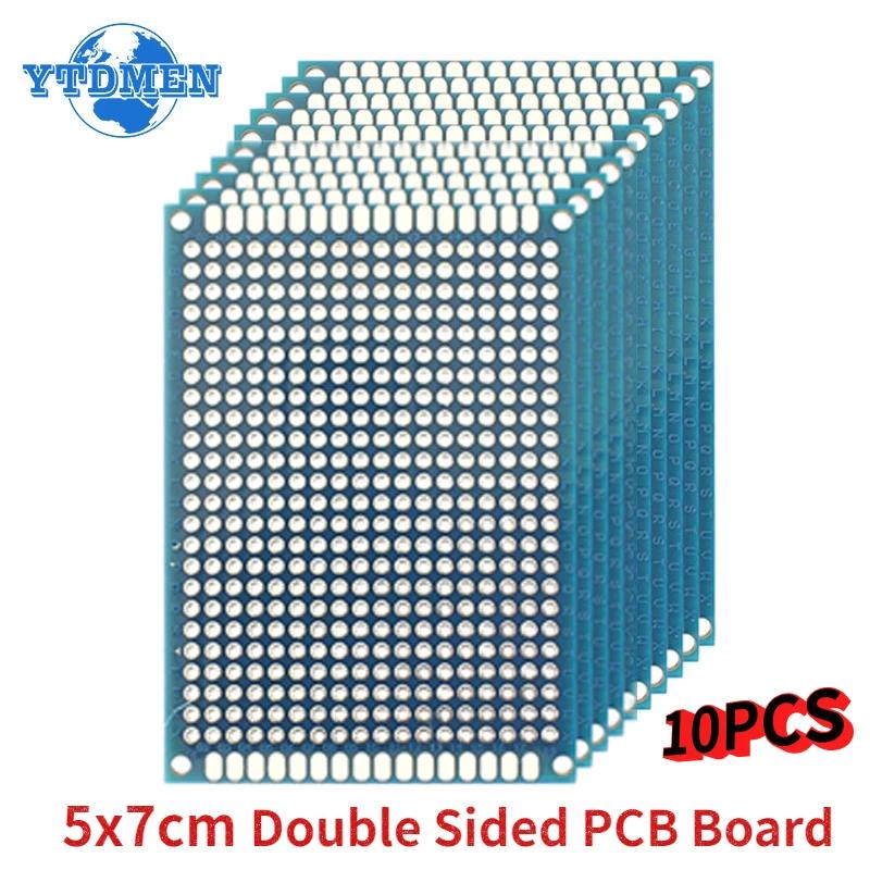 

10PCS Prototype Board PCB Board Kit PCB 5x7cm Blue Double Sided Prototyping Board Circuit Boards синій
