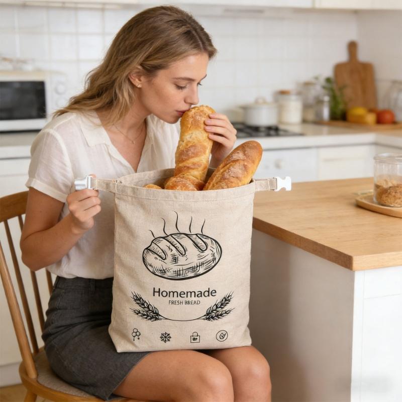 Bolsa Transpirable de Cera de Abejas para Conservación de Pan Tamaño Grande para Mantener el Pan Fresco y Prevenir el Moho Algodón Lino
