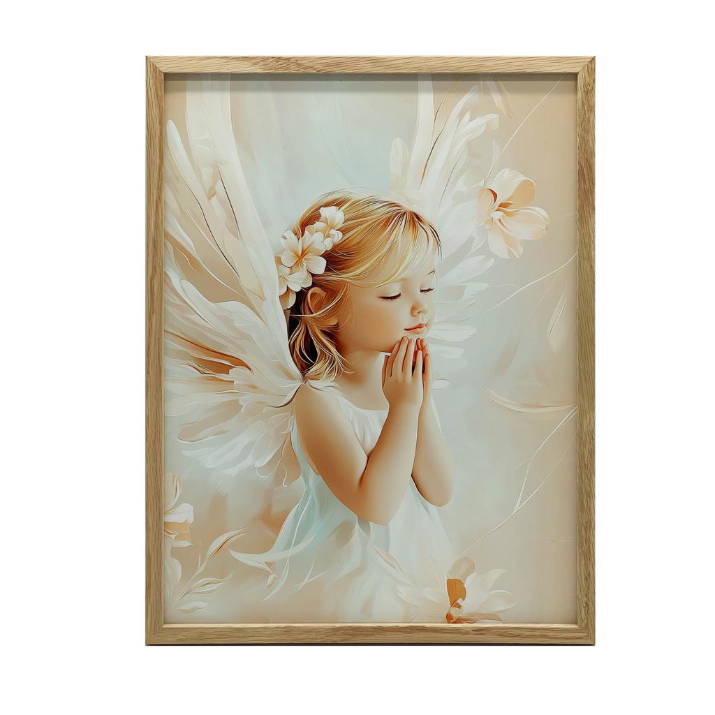 Plakat Urokliwy Aniołek W Modlitwie Plakat Urokliwy Aniołek W Modlitwie, 70X100 Cm, Rama Aluminiowa Czarna, Papier Matowy 230 Gsm