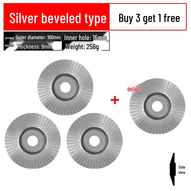 Woodworking Angle Grinder Burr Disc & Polishing Wheel Set