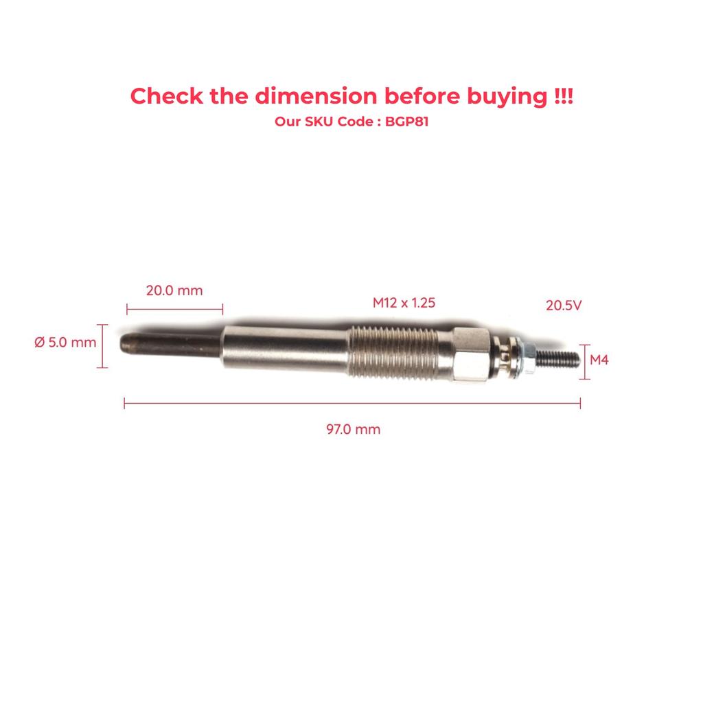 BGP81 1 Piece Heater Glow Plug 20.5 Volt ME017010 GJ54MI for Mitsubishi Canter Rosa 4D30