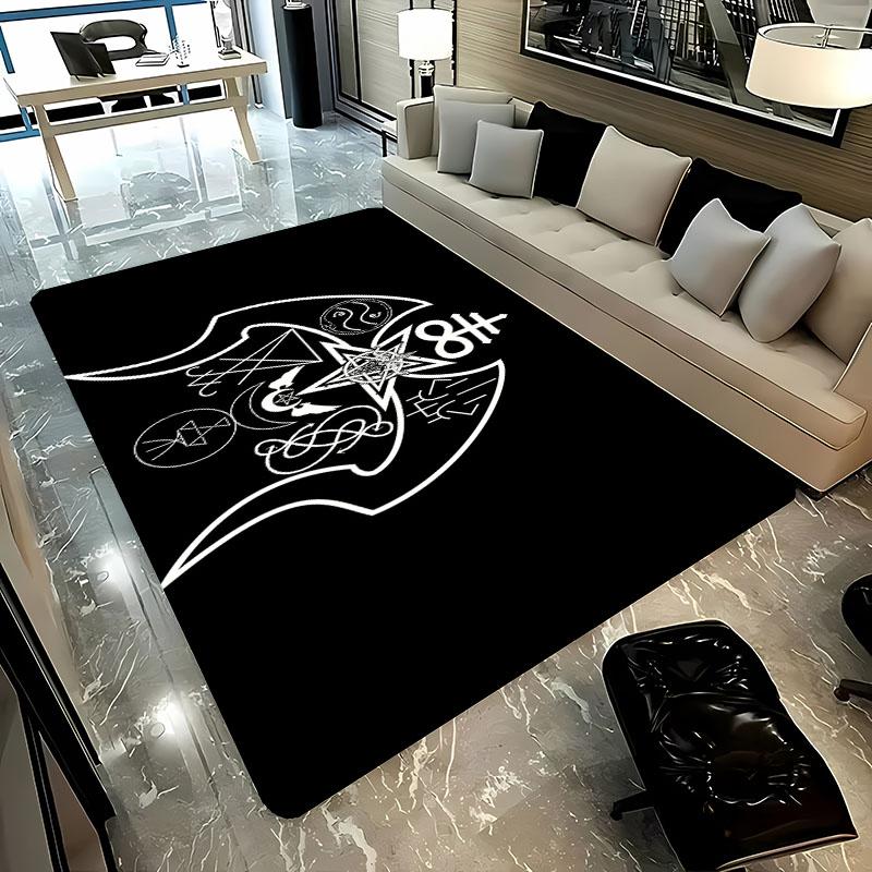 3D HD Printing Mysterious Goat Theme Rug,Carpet for Living Room Bedroom Sofa Doormat Decor,Kid Game Non-slip Floor Mat Alfombra
