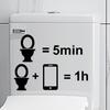 Toilet Sticker Black Label Warning WC Sticker Removable Toilet Stickers Bathroom Toilet Decoration Self-adhesive Wall Stickers Home Decor
