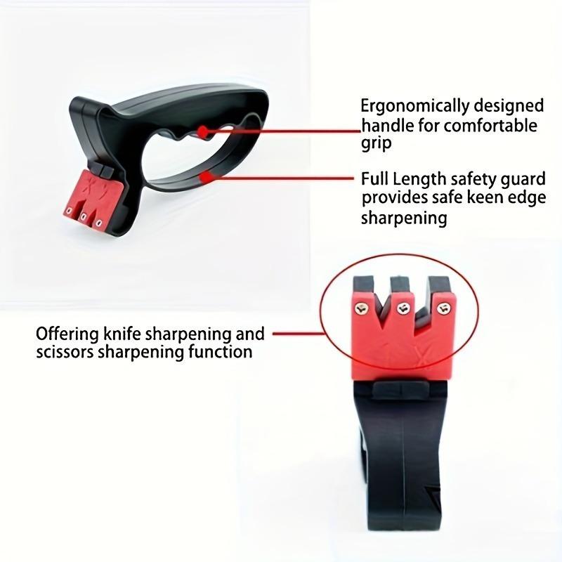 Leichter Ergonomischer Multifunktions-Messer- und Schärschere, V-Schliff Schärfsystem, Rechtshänder, mit Anleitung