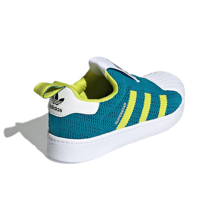 adidas Originals SUPERSTAR 360 Abrasion Resistant Breathable Low Top Kids' Skateboarding Shoes Green White Yellow FX4910