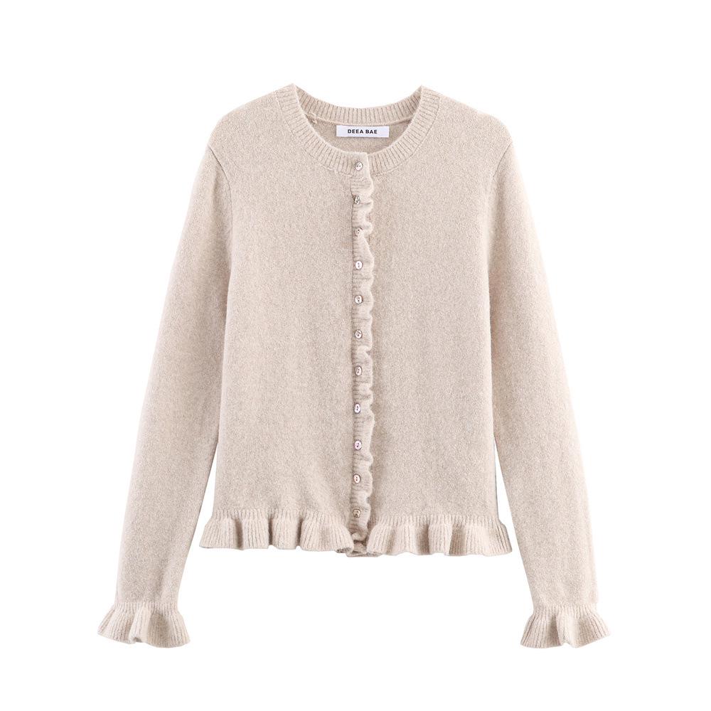 Autumn Women's Casual Long Sleeve Layered Knit Cardigan Sweater