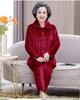 Women's Winter Warm Flannel Pajamas Set for Middle-Aged and Elderly - Cozy Granny Home Wear for Autumn and Winter